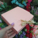 Коробка с лентой Розовая 11х11х5см 