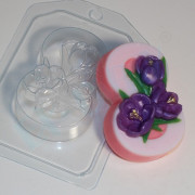 Пластиковая форма для мыла и шоколада 8 Марта Крокусы